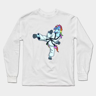 Cartoon unicorn makes Tang Soo Do Long Sleeve T-Shirt